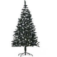 Bon Noel 6Ft Artificial Snow Dipped Christmas Tree Xmas Pencil Tree Dark Green