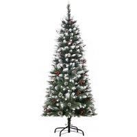 5FT Artificial Christmas Tree Xmas Pencil Decoration w/ Pinecone Berries