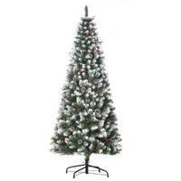 6FT Artificial Christmas Tree Xmas Pencil Decoration w/ Pinecone Berries