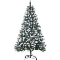 HOMCOM 5FT Artificial Christmas Tree with Pine Cones, Holiday Home Xmas Decoration Automatic Open, Green