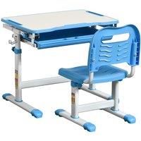 Kids Desk and Chair Set Height Adjustable Tiltable with Drawer Pen Slot Hook