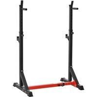 HOMCOM Barbell Rack Squat Dip Stand Weight Lifting Bench Press Home Gym Adjustable Multi-Use Station Fitness Workout Equ
