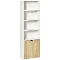 2 Door 4 Shelves Tall Bookcase Modern Bookshelf Storage Display Unit