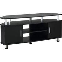 HOMCOM TV Unit Cabinet with Storage Shelves and Cupboard, Entertainment Center for Living Room, Black