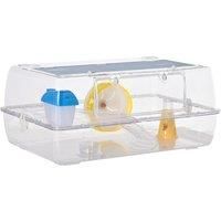 PawHut Portable 2 Storey Hamster Cage Small Pet Animal Cage Double Layers w/ Running Wheel Drinker Feeding Bowl