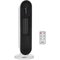 HOMCOM Ceramic Space Heater, Indoor Tower Heater with 2 Heat, Oscillation, Remote Control, Timer, Tip-Over & Overheating Protection, 1200W/2000W