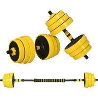 2 IN 1 Barbell & Dumbbell Set Fitness Home Gym Plate Bar Clamp Rod Ergonomic