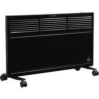 HOMCOM Convector Radiator Heater w/ Adjustable Thermostat  Safety Cut-Off, Black