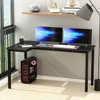 HOMCOM L-Shaped Corner Desk Wood PC Gaming Desk 145 x 81 x 76cm Black