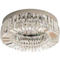 HOMCOM Crystal Ceiling Light Modern Chandelier For Living Room Bedroom Silver