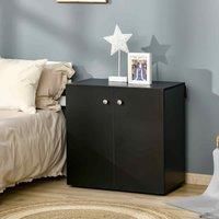 HOMCOM Storage Cabinet w/Two Shelves Wooden Sideboard Freestanding Kitchen Cupboard Bookcase - Black