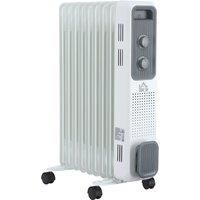 HOMCOM 2180W Oil Filled Radiator, Portable Electric Heater w/ Built-in 24-Hour Timer, 3 Heat Settings, Adjustable Thermostat, Safe Power-Off, 9 Fins