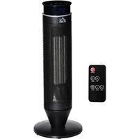 HOMCOM Ceramic Tower Indoor Space Heater w/ 42 ° Oscillation Remote Control 8Hrs Timer Safety Switch 1000W/2000W