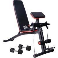 HOMCOM Adjustable Reclined Dumbbell Bench Weight Lifting Set Folding Sit Up Ab Bench Home Training Gym Multiuse Workout Exercise Fitness Aosom UK