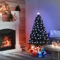 Bon Noel 4Ft Prelit Artificial Christmas Tree with Fibre Optic LED Light