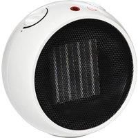 HOMCOM Small Table Top Space Heater, Ceramic Electric Heater with 2 Heat and Fan, Adjustable Temperature, Tip-Over & Overheating Protection, 900W/1500W