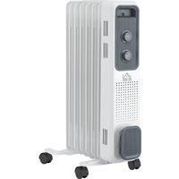 HOMCOM 1630W Oil Filled Radiator, Portable Electric Heater w/ Three Modes Adjustable Thermostat Safety switch, White