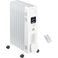 2180W Oil Filled Radiator, 9 Fin Portable Heater w/ Timer Remote Control
