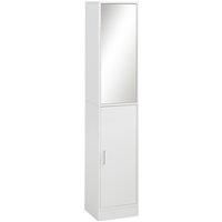 Tall Mirrored Bathroom Cabinet Bathroom Storage Cupboard Tallboy Unit White
