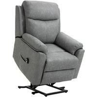 HOMCOM Power Lift Chair Electric Riser Recliner With Remote Control Grey
