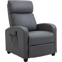 Homcom Recliner Sofa Chair PU Faux Massage Armchair With Remote Control Grey
