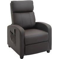 Homcom Recliner Sofa Chair PU Faux Massage Armchair With Remote Control Brown