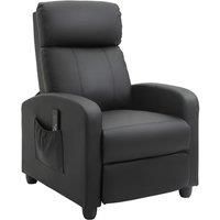 HOMCOM Recliner Sofa Chair PU Leather Massage Armcair w/Footrest and Remote Control for Living Room, Bedroom, Home Theater, Black