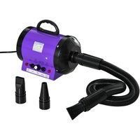 Pawhut 2800W Dog Pet Grooming Hairdryer Heater W/ Three Nozzles - Purple