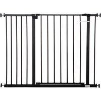 PawHut Dog Gate Pet Safety Gate Stair Barrier Auto Close Door Adjustable 76 - 107 cm, Black