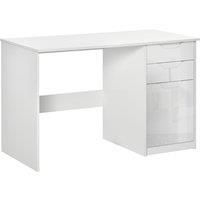Homcom High Gloss Home Office Computer Desk With Drawers White