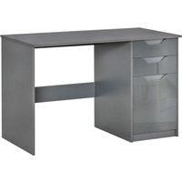 Homcom High Gloss Home Office Computer Desk With Drawers Grey