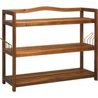 3-Tier Shoe Rack Acacia Wood Shoe Storage Organiser up to 12 Pairs for Entryway
