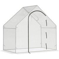 Outsunny Walk-in Portable Greenhouse Mini Grown House Steel Frame Window - White