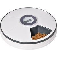 PawHut Automatic Pet Dog Cat Feeder with Digital Timer, 6-Meal Food Dispenser Trays for Wet or Dry Pet Food, LED Display Power by Battery