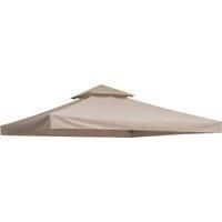 Outsunny 3 x 3(m) Gazebo Canopy Roof Top Replacement Cover Spare Part Beige (TOP ONLY)