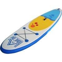 HOMCOM Inflatable Paddle Stand Up Board, Adjustable Aluminium Paddle Non-Slip Deck Board with ISUP Accessories & Carry Bag, 305L x 76W x 10H cm -Blue