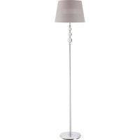 Modern Floor Lamp w/ Fabric Shade and Chrome Base Elegant Decoration for Study
