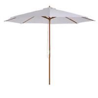 Outsunny (3m) Fir Wooden Garden Parasol Sun Shade Outdoor Umbrella Canopy Cream