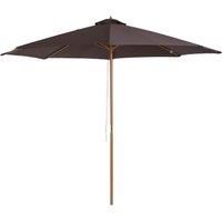 Outsunny 3(m) Fir Wooden Parasol Garden Umbrellas 8 Ribs Bamboo Sun Shade Patio Outdoor Umbrella Canopy, Coffee