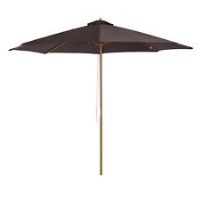 Outsunny 3m Fir Wooden Garden Parasol Sun Shade Outdoor Umbrella Canopy Coffee