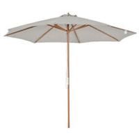 Outsunny 3m Fir Wooden Garden Parasol Sun Shade Outdoor Umbrella Canopy Grey