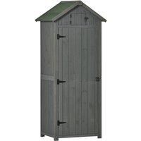 Outsunny Wooden Tool Storage Shed - Grey