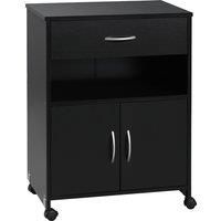 Vinsetto Printer Stand Mobile Printer Cabinet with Storage, Open Shelf, Drawer for Home, Office, Black