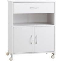 Vinsetto Mobile Printer Stand With Storage Shelf Universal Wheels White