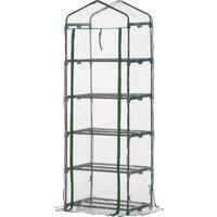 Outsunny 5 Tier Greenhouse Outdoor Flower Stand PVC Cover Portable Shed Metal Frame Transparent 69 x 49 x 193cm
