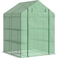 Outsunny Walk In Garden Greenhouse Outdoor Grow House With Shelves 143X138X190Cm - Green