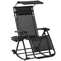 Outsunny Folding Recliner Chair Outdoor Lounge Rocker ZeroGravity Seat