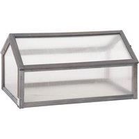 Outsunny Wooden Cold Frame Garden Polycarbonate Greenhouse with Openable Top Cover, Grow House for Flowers, Vegetables, Plants, 90 x 52 x 50cm, Grey
