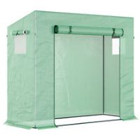 Outsunny 200x76x168cm Walk-in Garden Greenhouse Plant Warm House w/ Roll Up Door