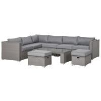 Outsunny 6PC PE Rattan Corner Sofa Set Outdoor Conservatory Furniture w/ Cushion